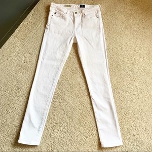 AG “The Prima” Mid-Rise Cigarette White Jeans
